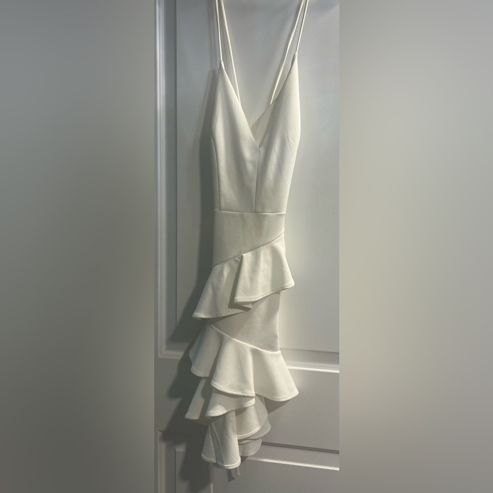 White Lace Up Dress